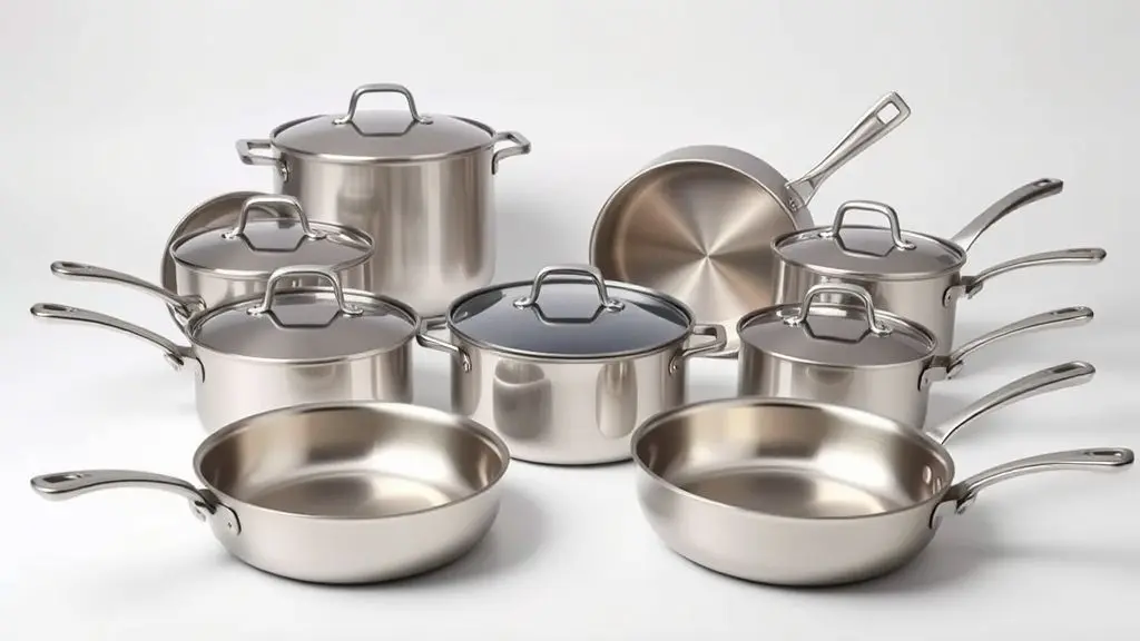 Conjunto de panelas inox antiaderente de alta qualidade para cozinha eficiente e segura.