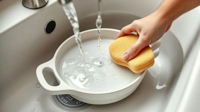 Cuidados com panelas de cerâmica: limpeza suave para manter a durabilidade e antiaderência.