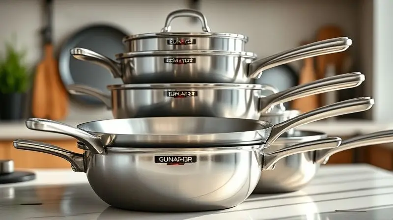 Pilha de panelas MTA confiáveis em cozinha moderna, destacando qualidade e durabilidade.
