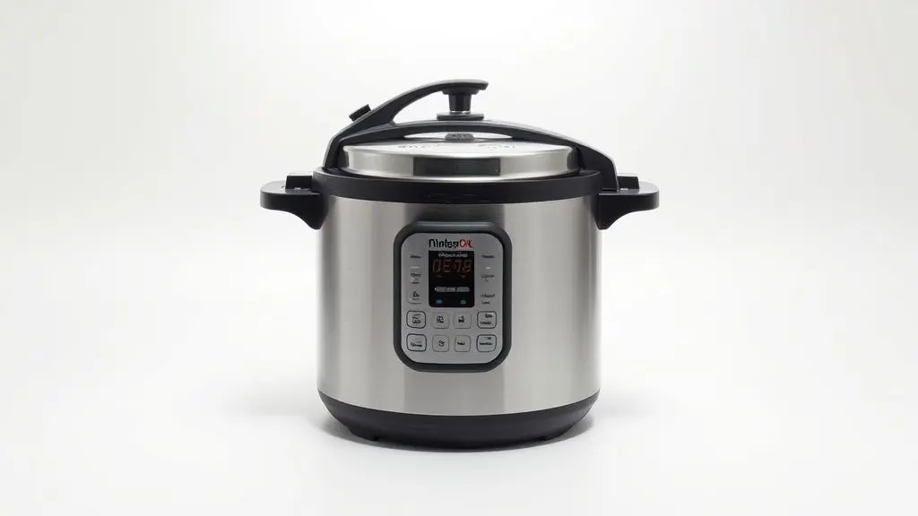 Panela de pressão elétrica 5L unbranded em estúdio profissional, com design moderno e detalhes nítidos para cozinhar com segurança.