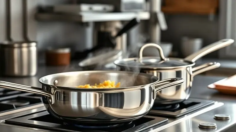 Panelas resistentes em uso na cozinha demonstrando durabilidade e confiabilidade para preparo de refeições.