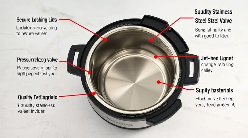 Recursos de segurança e materiais resistentes na panela de pressão elétrica moderna.